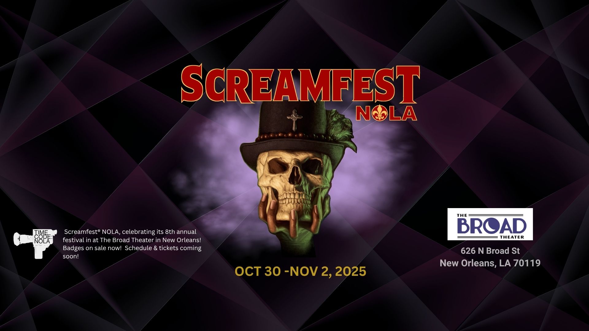 2025 Screamfest Nola Banner